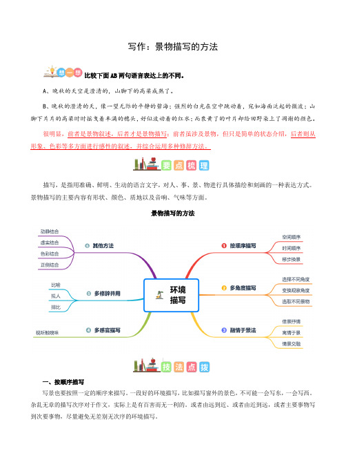 第13讲【写作】景物描写的方法-解析版-六年级语文-部编版