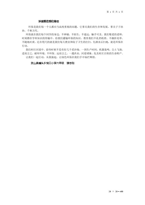 环保就在我们身边(六年级强志刚)