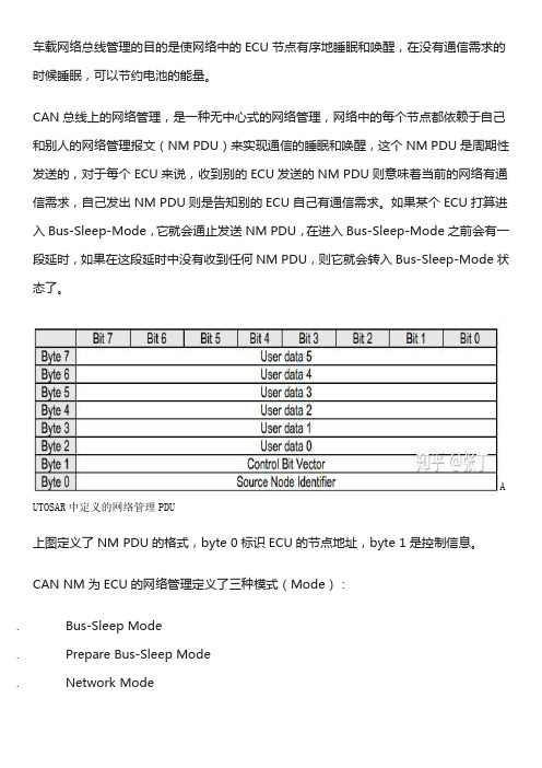 基于CAN的网络管理(network management)