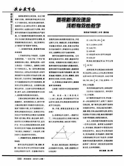 透视新课改理念浅析有效性教学