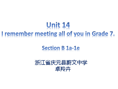 Unit 14 Section B 1a—1e课件 人教版新目标英语九年级全册 