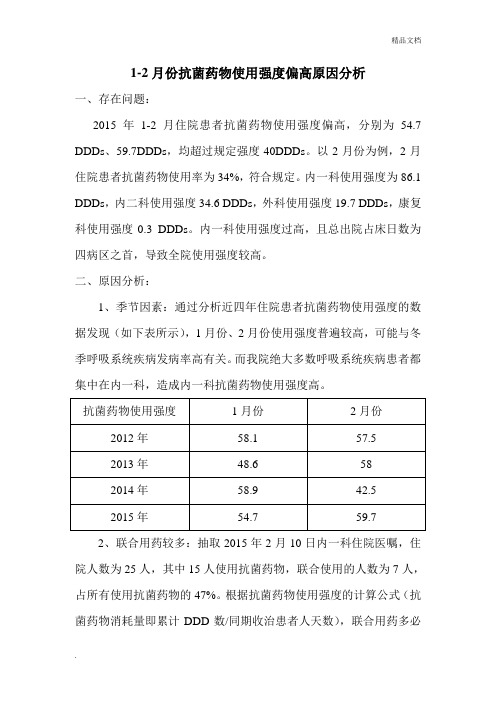 我院抗菌药物使用强度过高原因分析