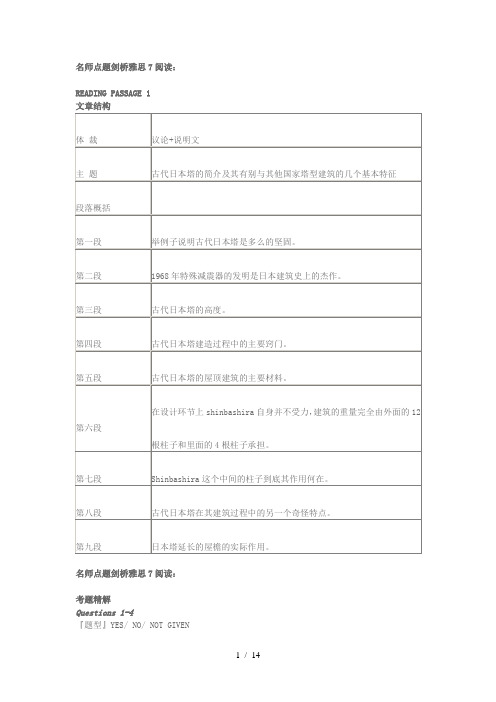 剑桥雅思7真题及解析Test2阅读