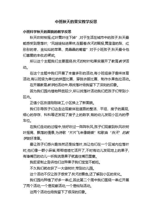 中班秋天的果实教学反思