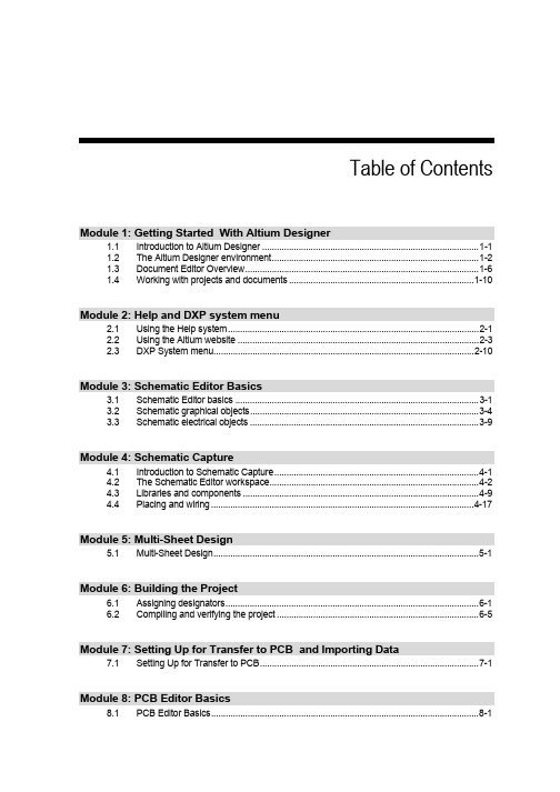 Table of Contents