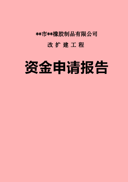 某橡胶制品有限公司改扩建工程资金申请报告