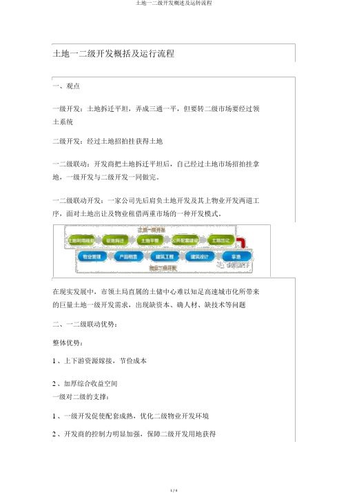 土地一二级开发概述及运转流程