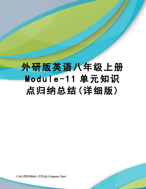 外研版英语八年级上册Module-11单元知识点归纳总结(详细版)