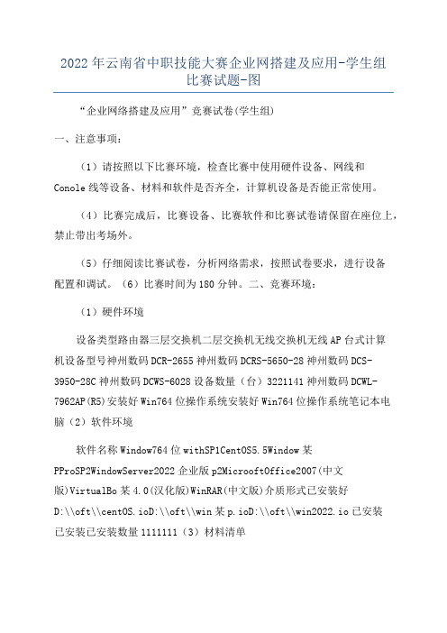 2022年云南省中职技能大赛企业网搭建及应用-学生组比赛试题-图