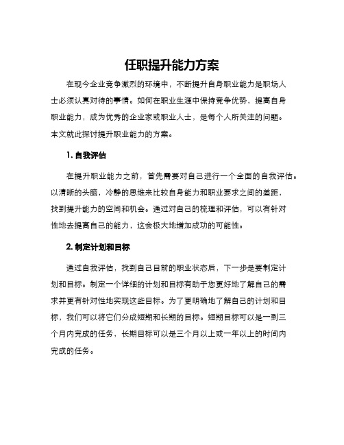 任职提升能力方案