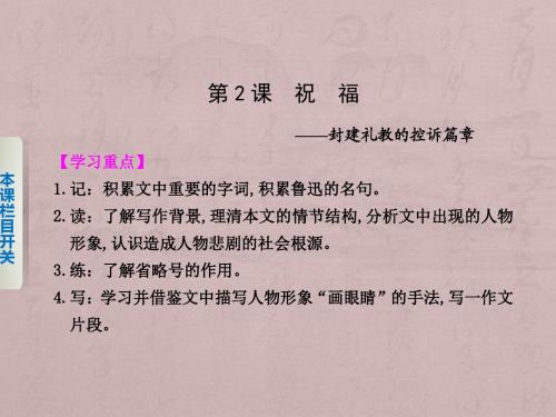 高一语文-祝福PPT教学课件7
