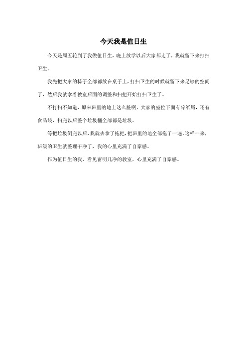 今天我是值日生_小学二年级作文250字