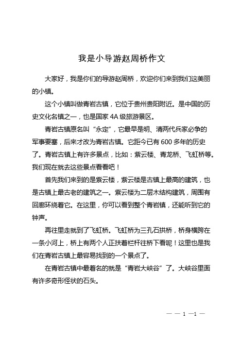 我是小导游赵周桥作文