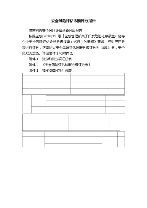 安全风险评估诊断评分报告