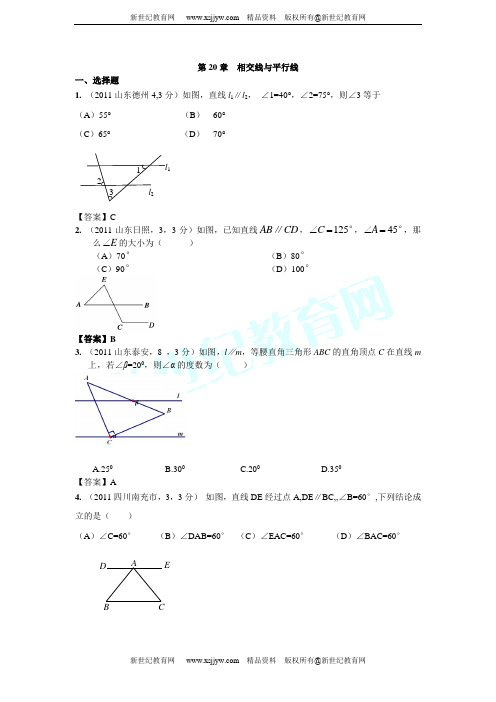 2011年全国各地100份中考数学试卷分类汇编(46专题)(含答案)-10