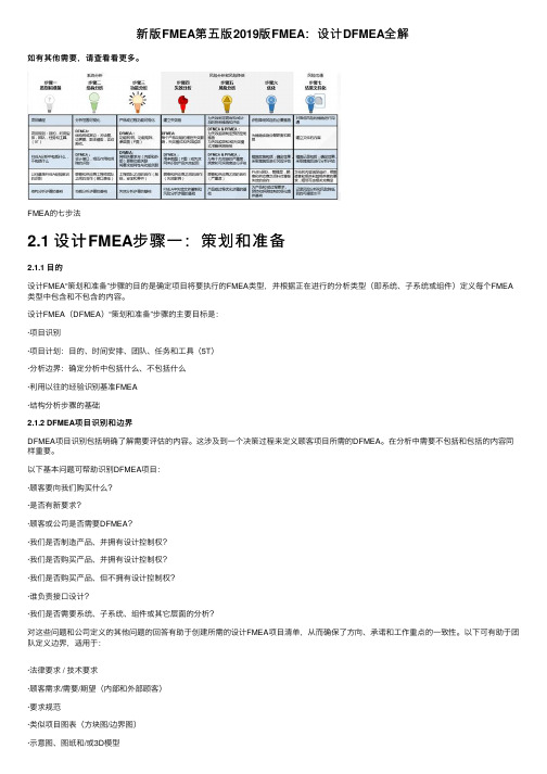 新版FMEA第五版2019版FMEA：设计DFMEA全解