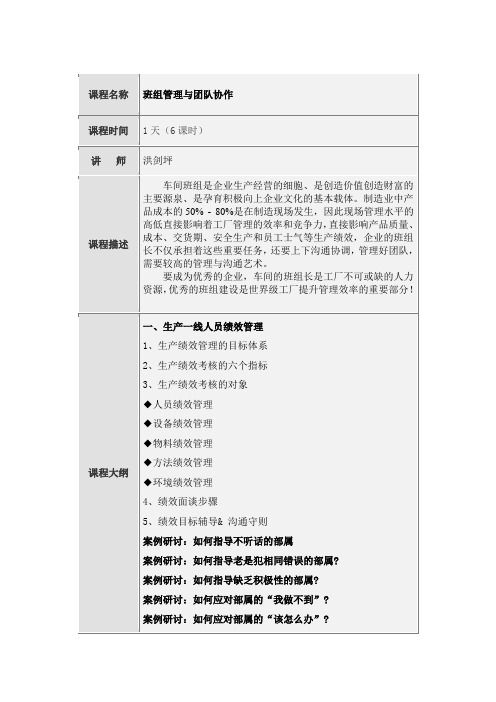 班组管理与团队协作