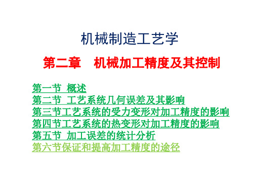 机械制造工艺学第二章  机械加工精度及其控制