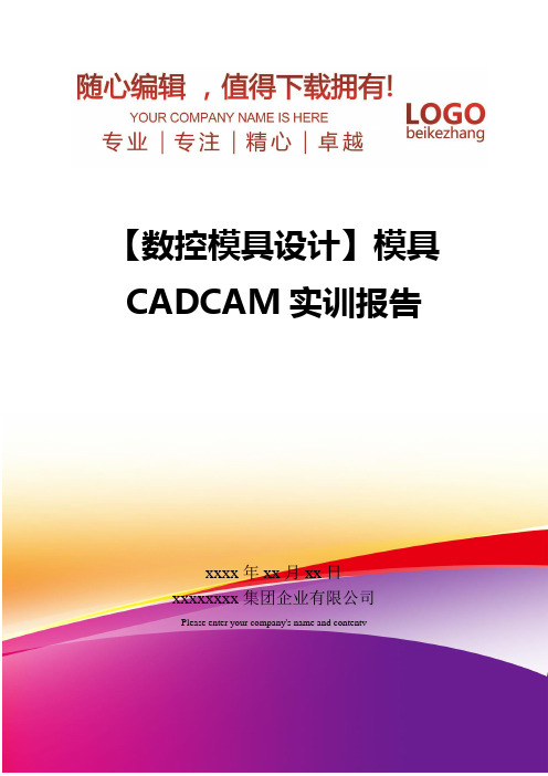 精编【数控模具设计】模具CADCAM实训报告