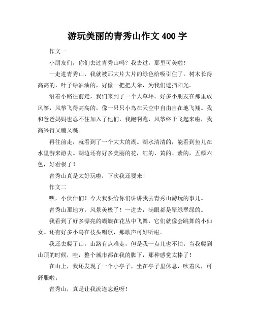 游玩美丽的青秀山作文400字