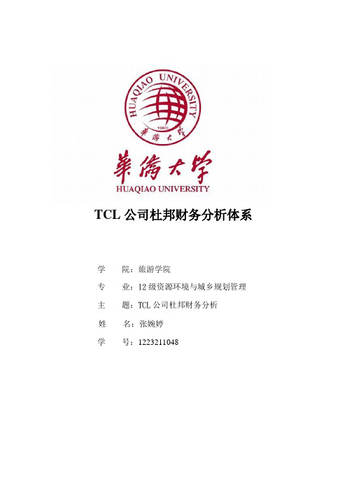 TCL公司杜邦财务分析体系.doc