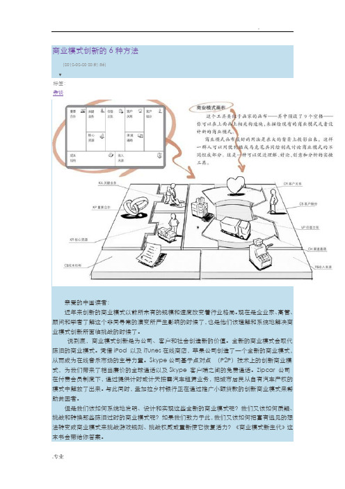 商业模式创新的6种方法