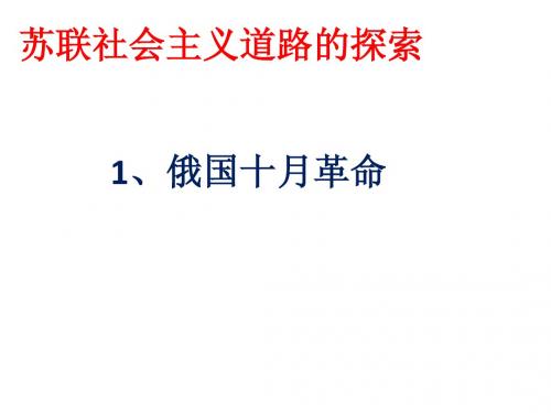 1苏联社会主义道路的探索