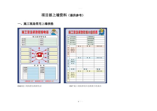 项目部上墙资料(谨供参考)