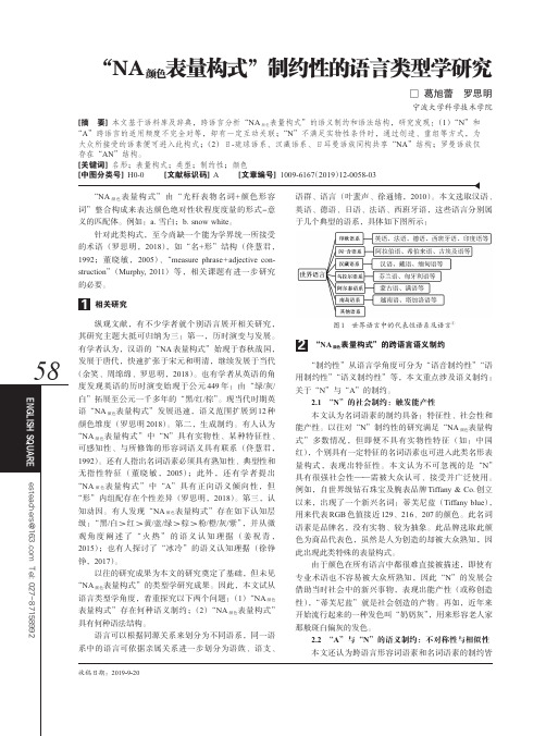 “na颜色表量构式”制约性的语言类型学研究