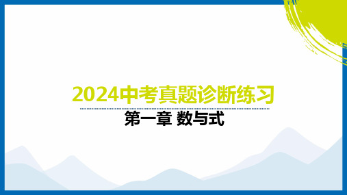 2024数学中考真题诊断练习：第一章 数与式