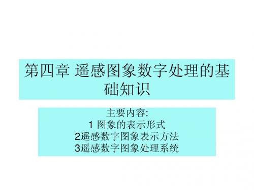 遥感教案 4第四章 遥感图象数字处理的基础知识