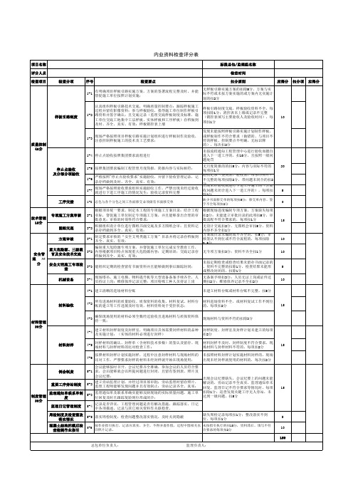 彰泰集团工程联检内业资料检查评分表