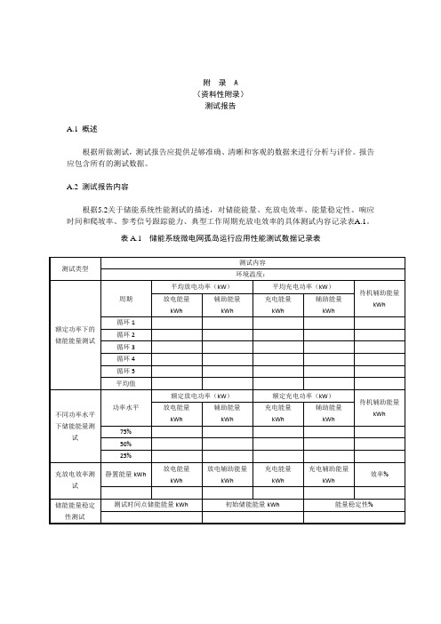 微电网孤网运行测试报告