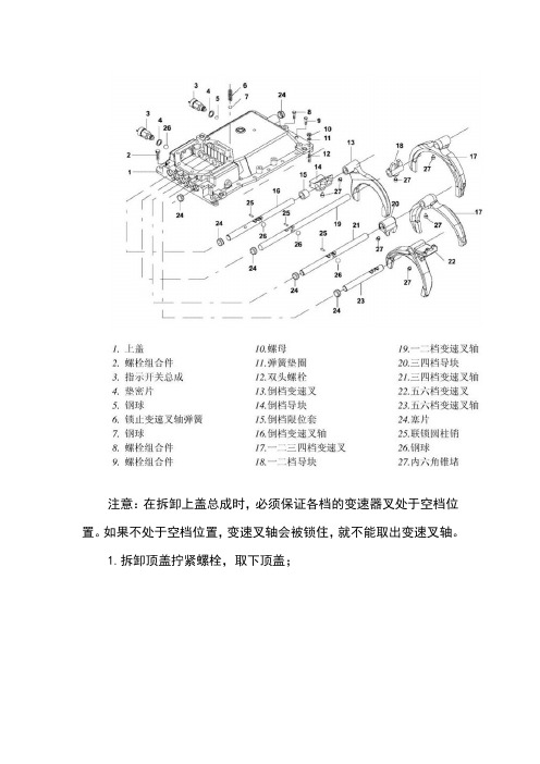 波箱盖拆装