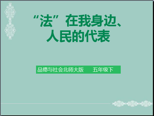 五年级下册品德课件-4.2 学做集体小主人 第5课时 “法”在我身边 人民的代表 北师大版(共25张PPT) PPT