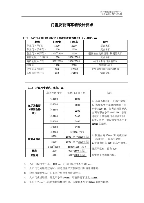 门窗及窗墙比设计要求