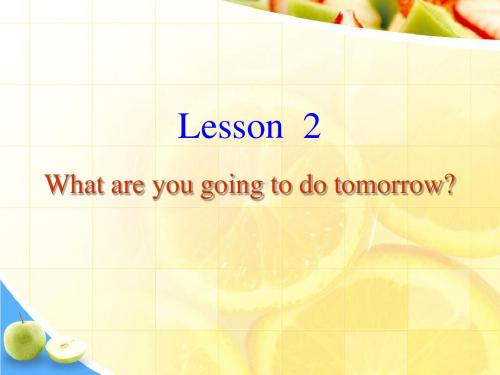 六年级上册英语课件-Lesson 2《What are you going to do tomorrow》｜科普版(三起)  (共10张PPT)