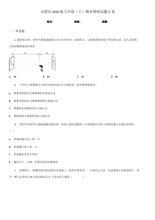 合肥市2020版八年级(上)期末物理试题C卷.docx