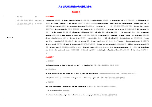 九年级英语上册Module2重点难点易错点整理新版外研版(含答案与解析)