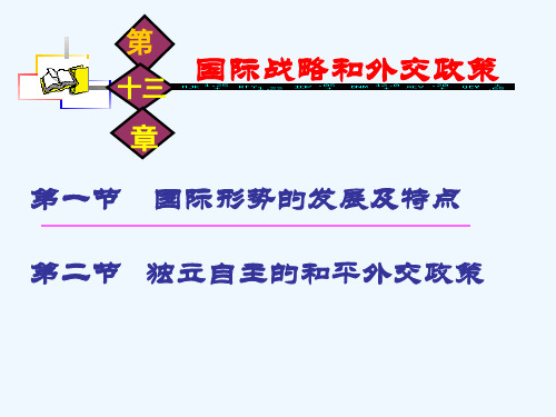 第十三章 国际战略和外交政策