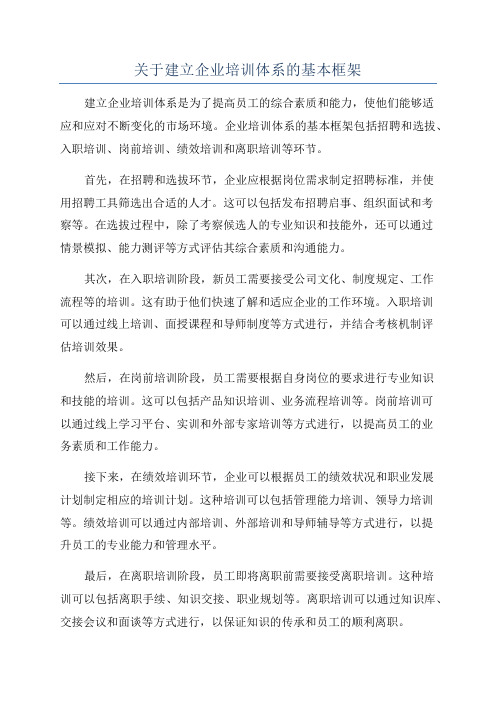 关于建立企业培训体系的基本框架