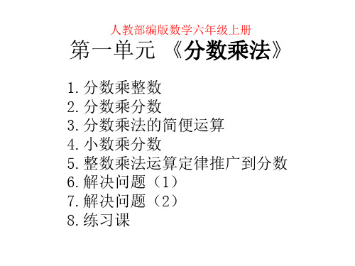 人教版六年级数学课件第一单元《分数乘法》