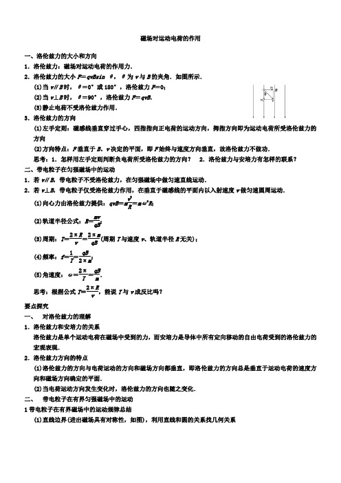 磁场对运动电荷的作用(带答案)