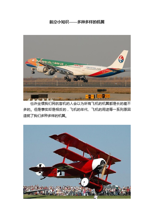 航空小知识——多种多样的机翼