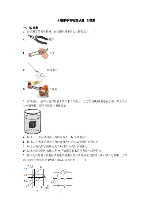 十堰市中考物理试题 含答案