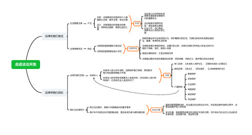 初中政治 走进法治天地(思维导图)