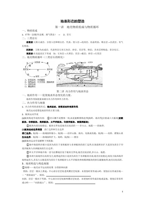 地表形态的塑造知识点