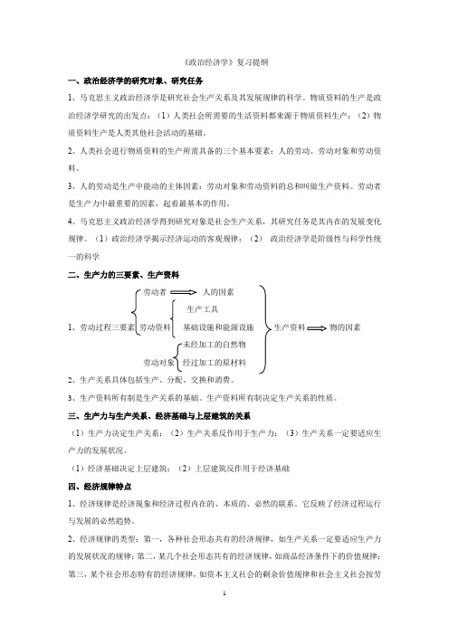 政治经济学复习资料