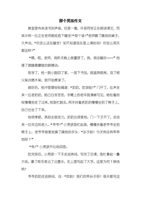 六年级作文:那个男孩作文600字