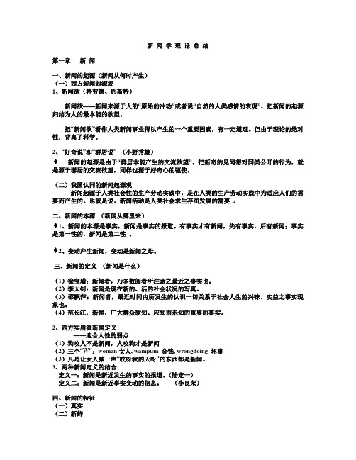 新闻学概论复习资料